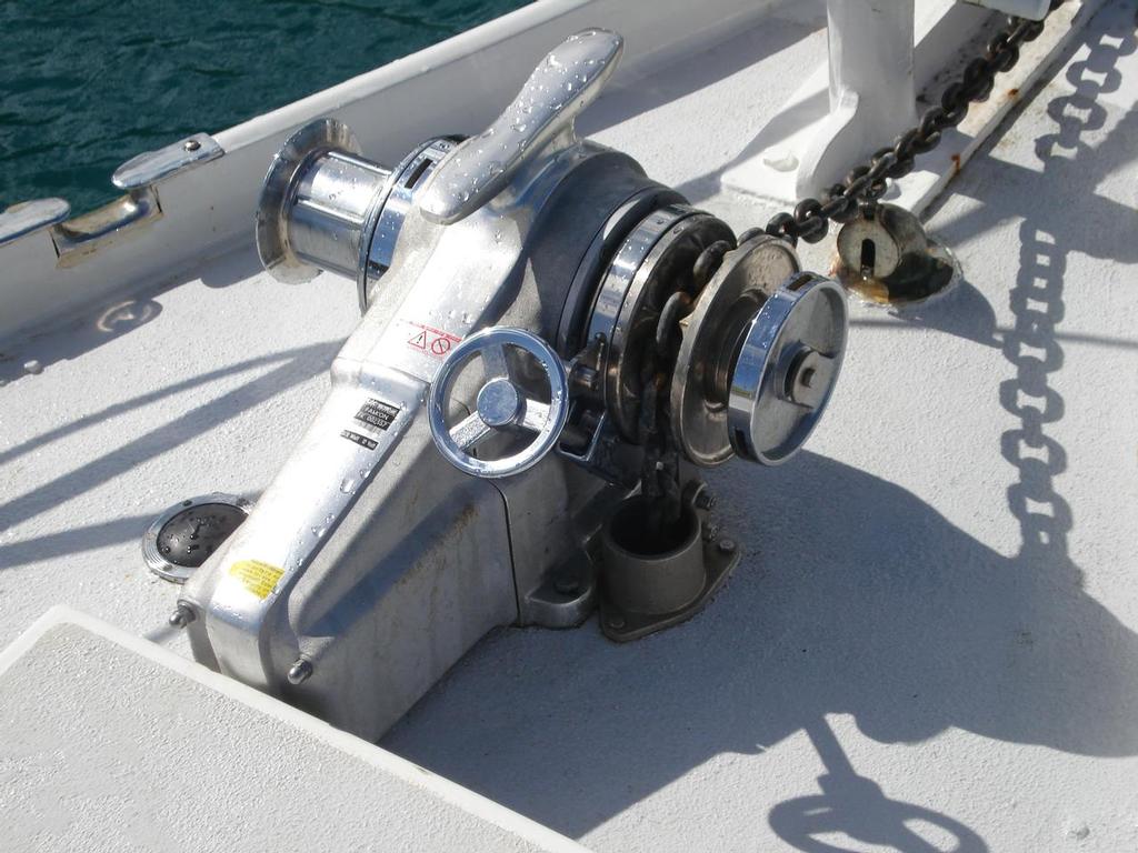 Lofrans above deck windlas on Windflower - Anchoring - Island Crusing Association © John Martin